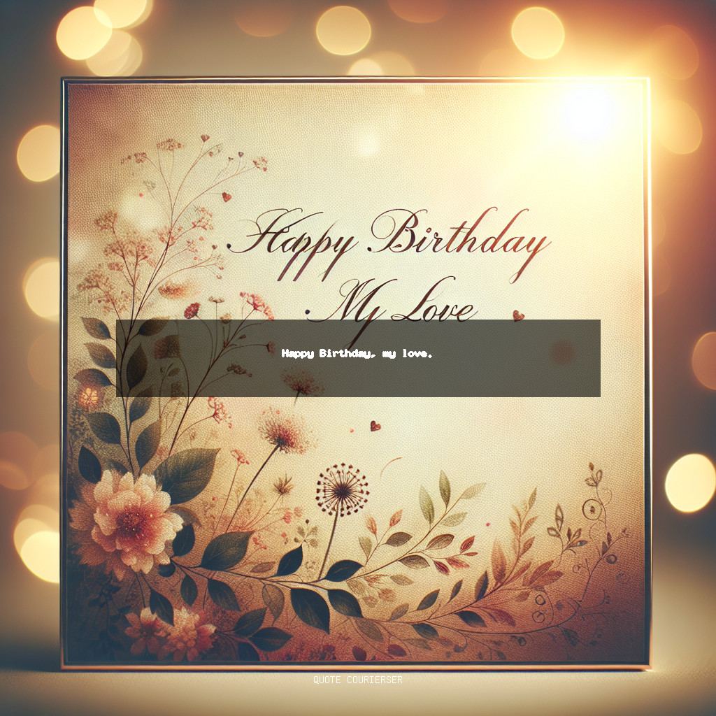 Happy Birthday My Love Quotes
