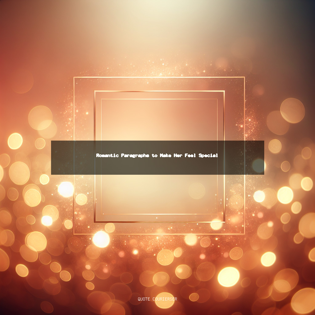 Romantic Paragraphs to Make Her Feel Special