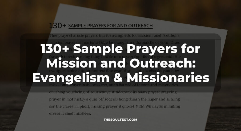 130+ Sample Prayers for Mission and Outreach: Evangelism & Missionaries