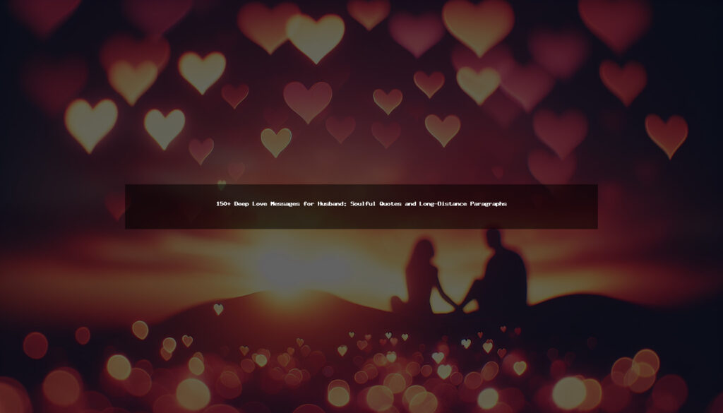 150+ Deep Love Messages for Husband: Soulful Quotes and Long-Distance Paragraphs