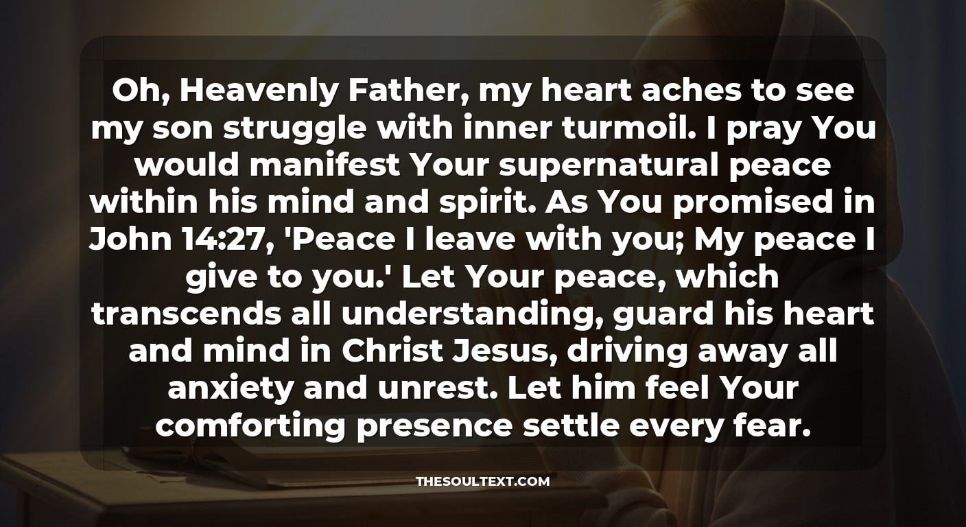 A Mother's Prayer for Her Son's Mental Health and Peace of Mind
