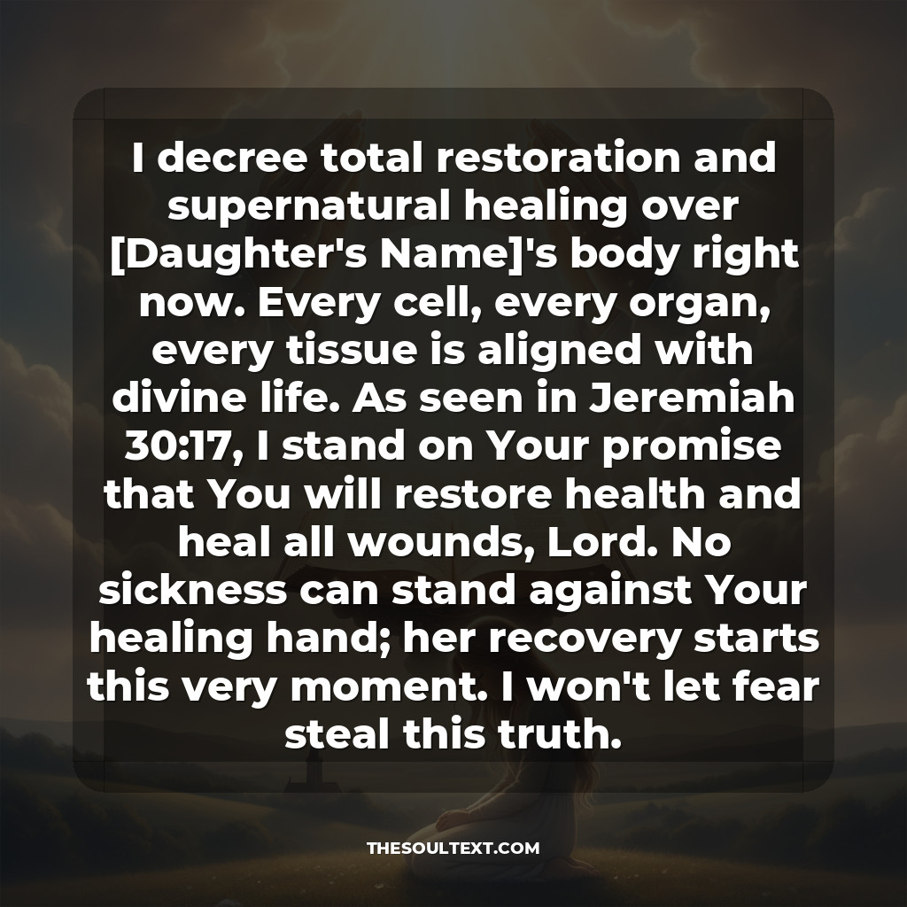 An Intercessory Prayer for a Friend's Daughter Having Surgery