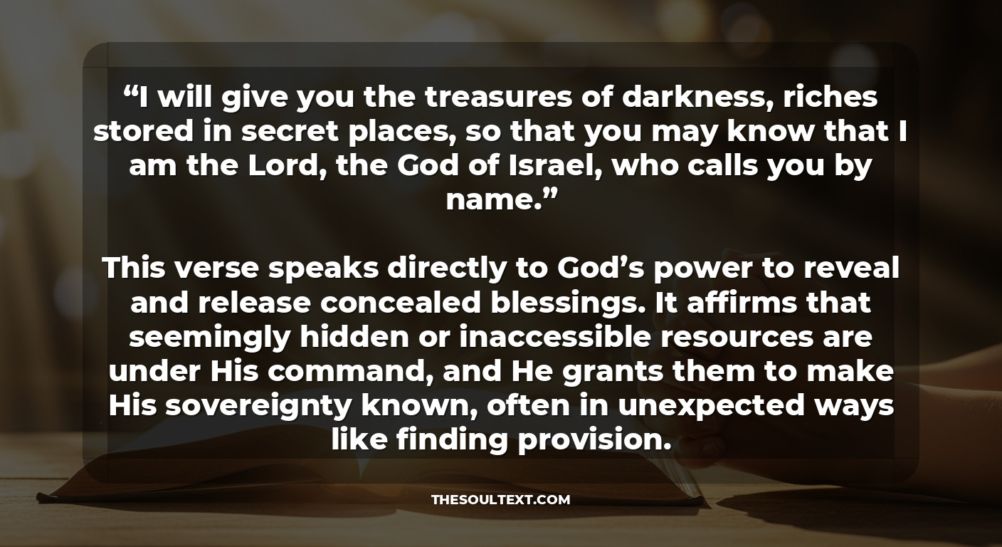 Biblical Verses About Hidden Treasures and Provision