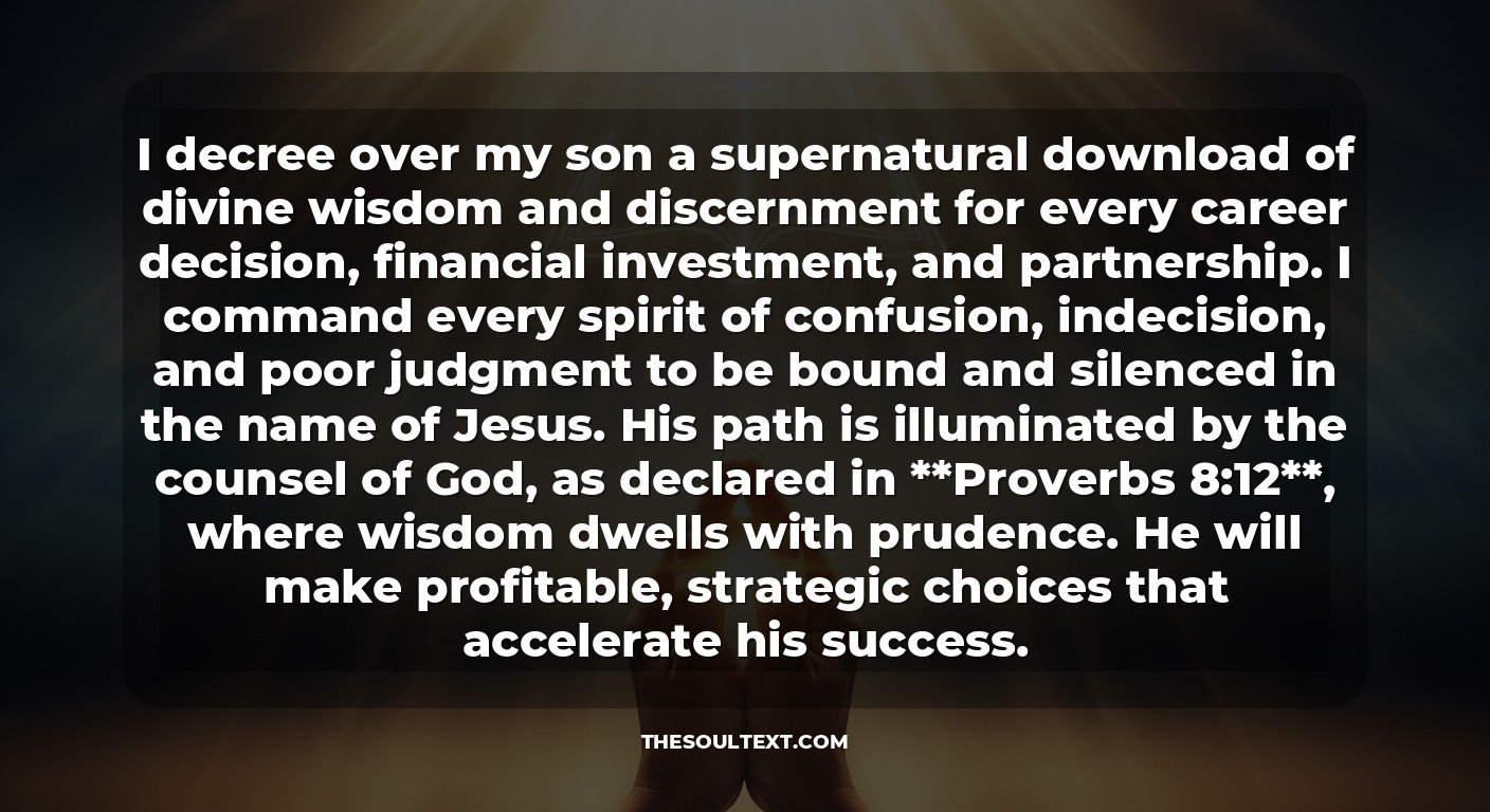 Blessing Prayer for My Son’s Career and Financial Success