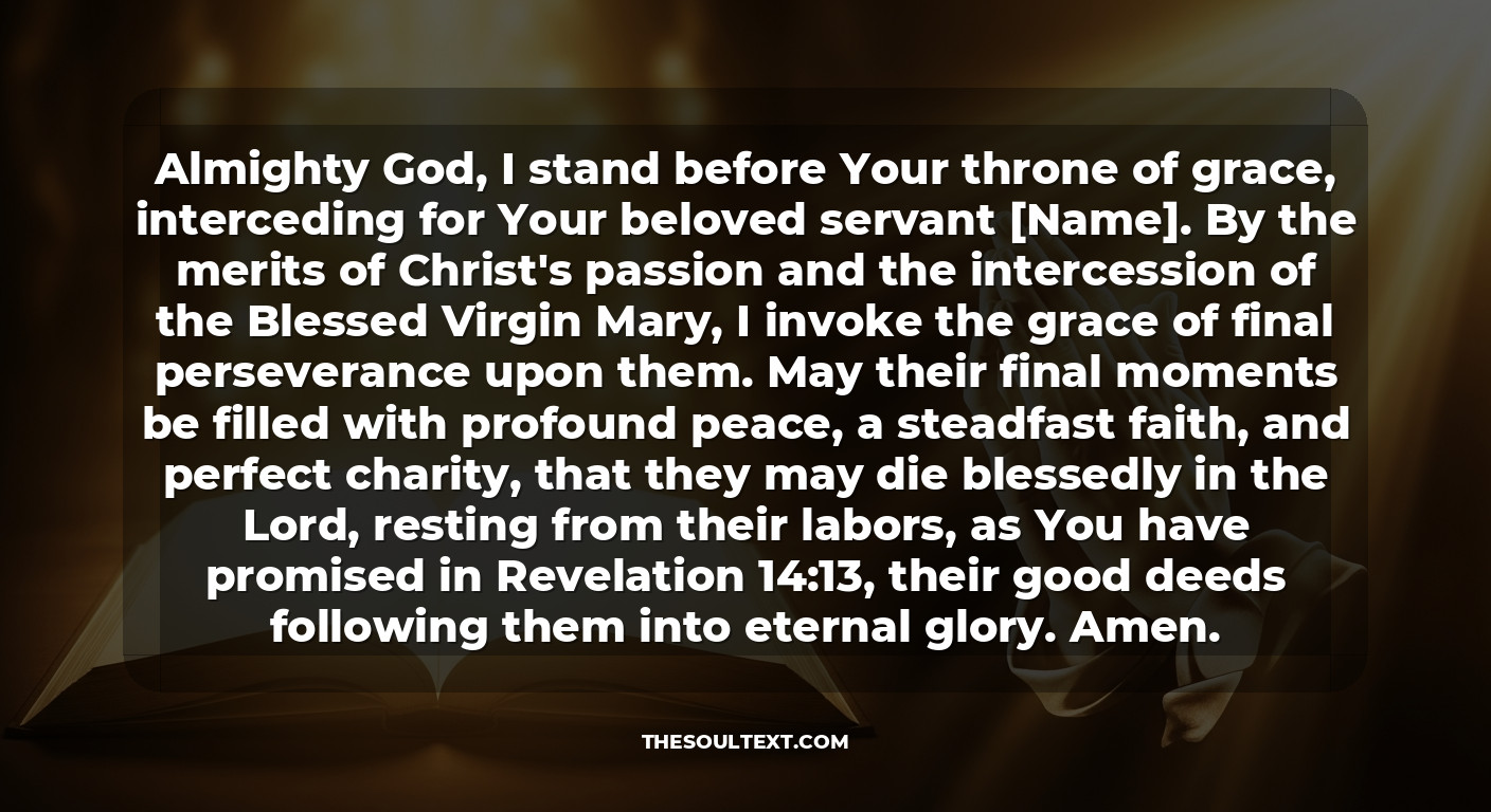 Catholic Prayer for a Happy Death (if Recovery Is Not Possible)
