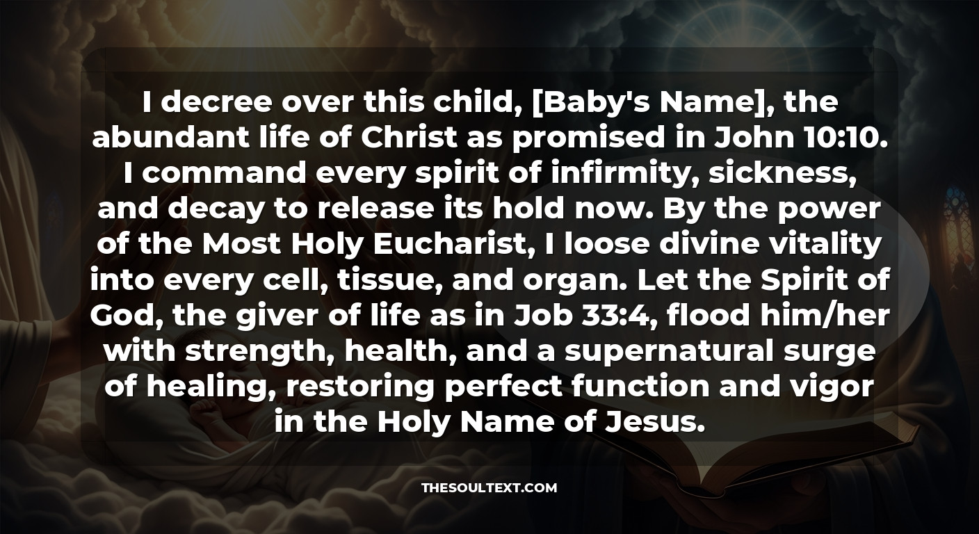 Catholic Prayer for a Sick Baby: Tenderness and Divine Protection