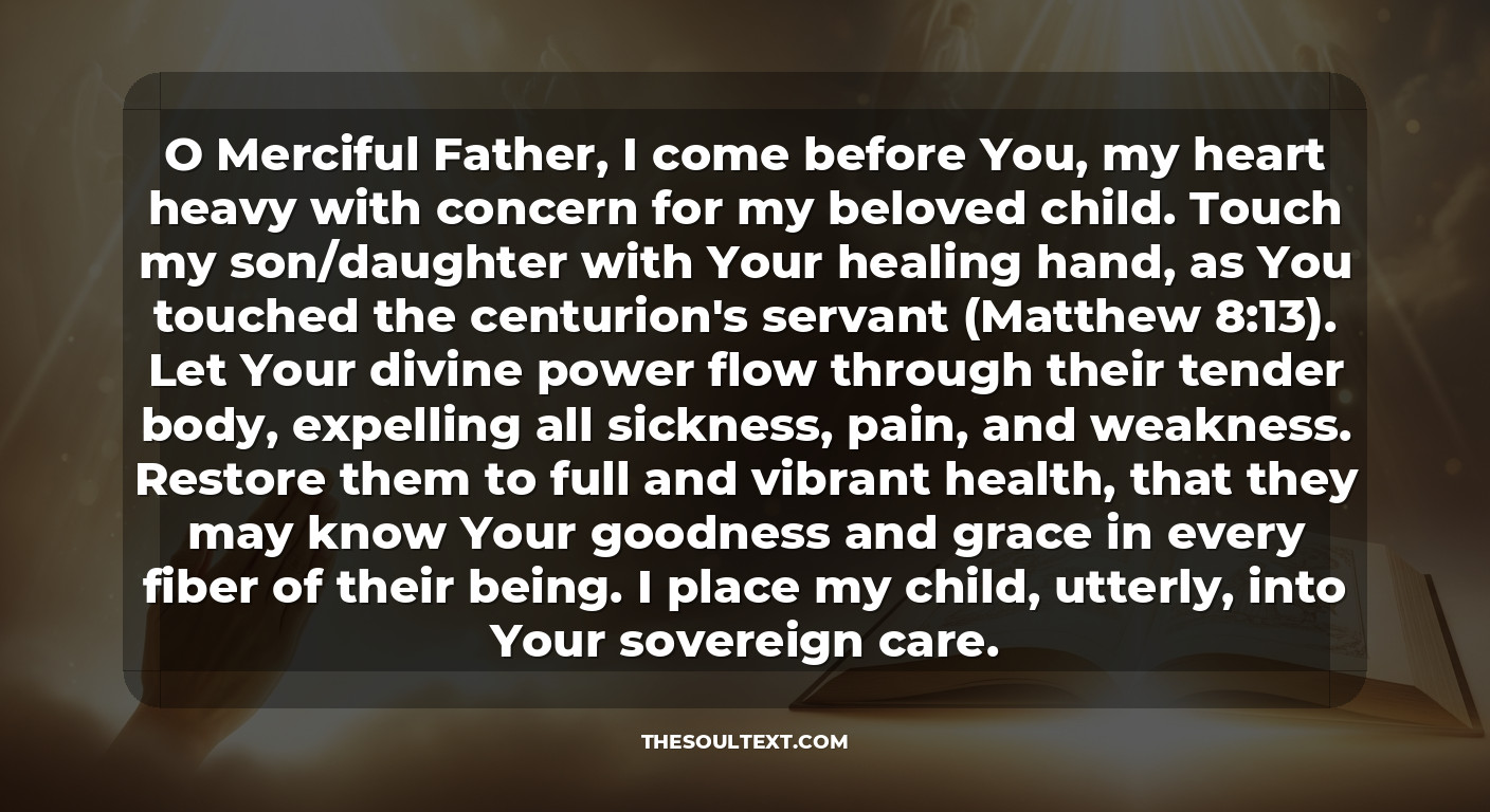Catholic Prayer for a Sick Child: a General Petition for Healing