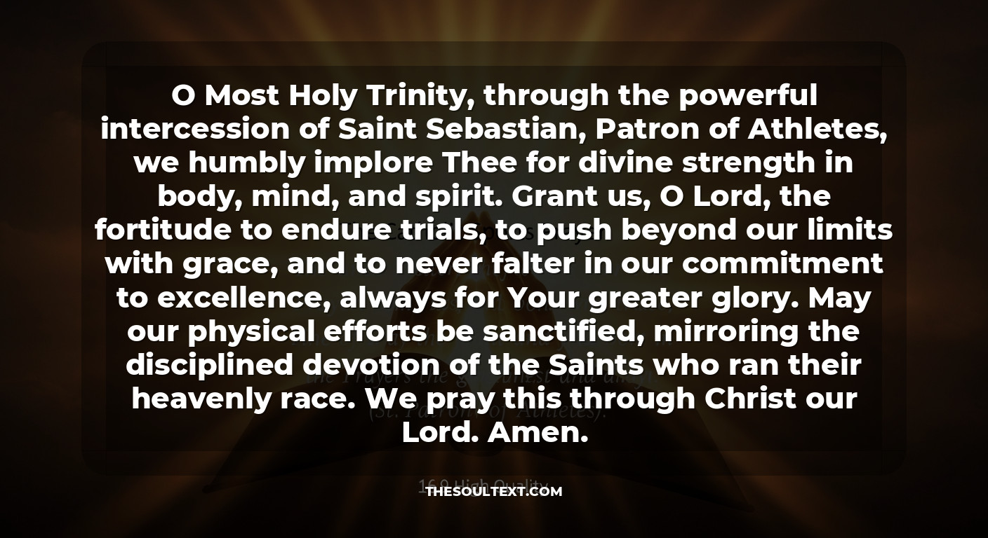 Catholic Sports Prayer (st. Sebastian - Patron of Athletes)
