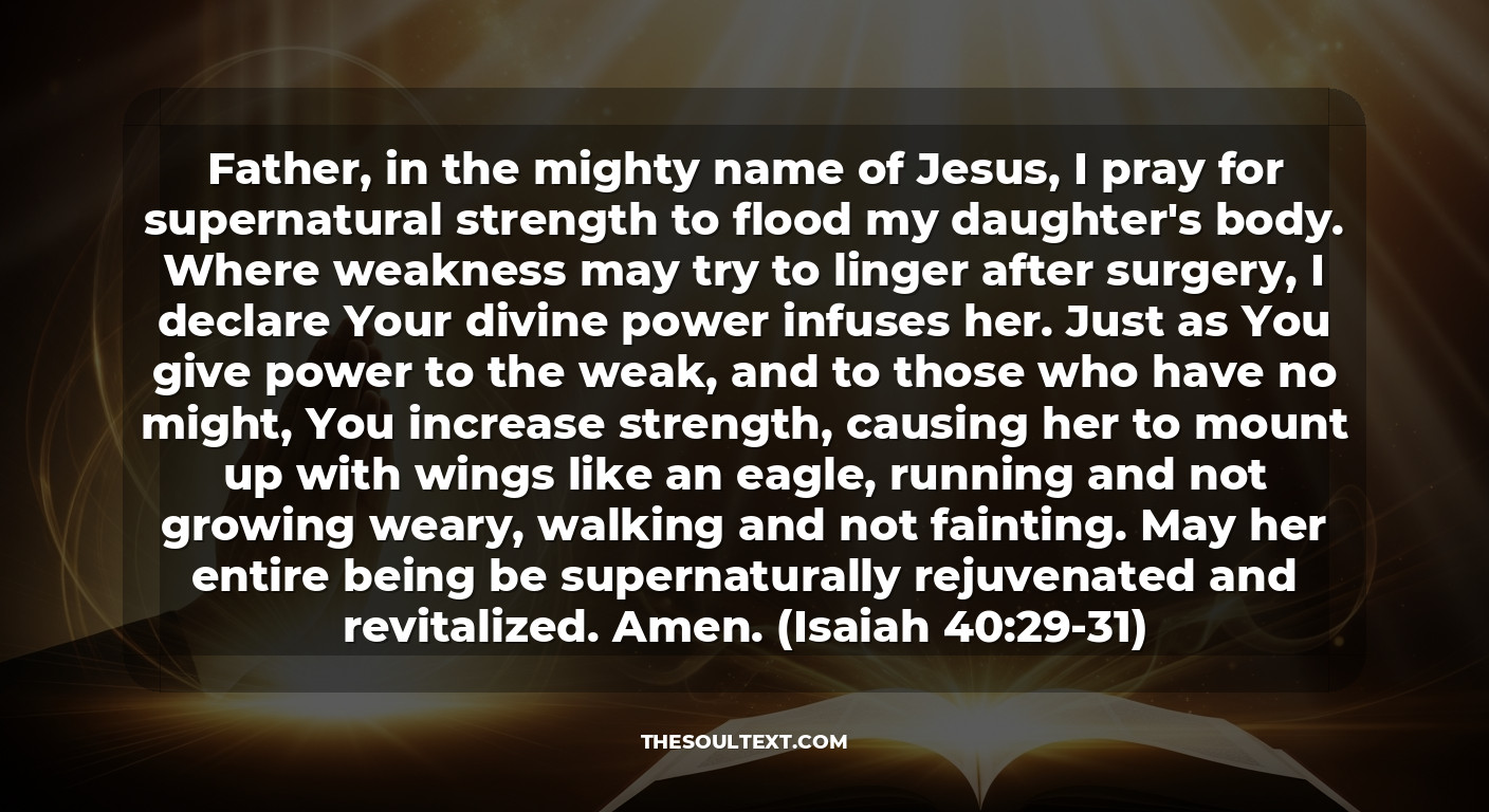 Healing Prayer for My Daughter After Surgery: Strength and Vitality