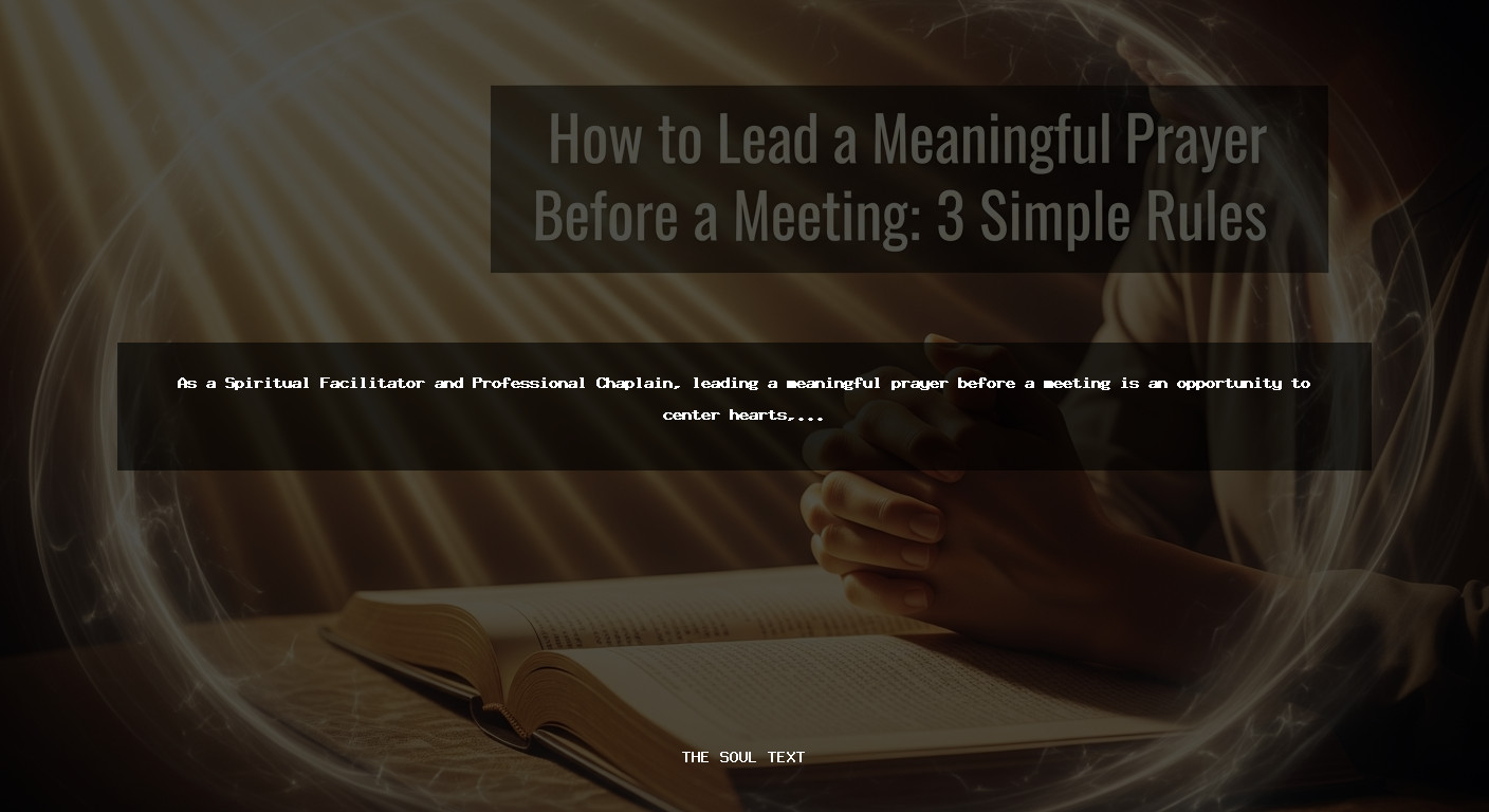 How to Lead a Meaningful Prayer Before a Meeting: 3 Simple Rules