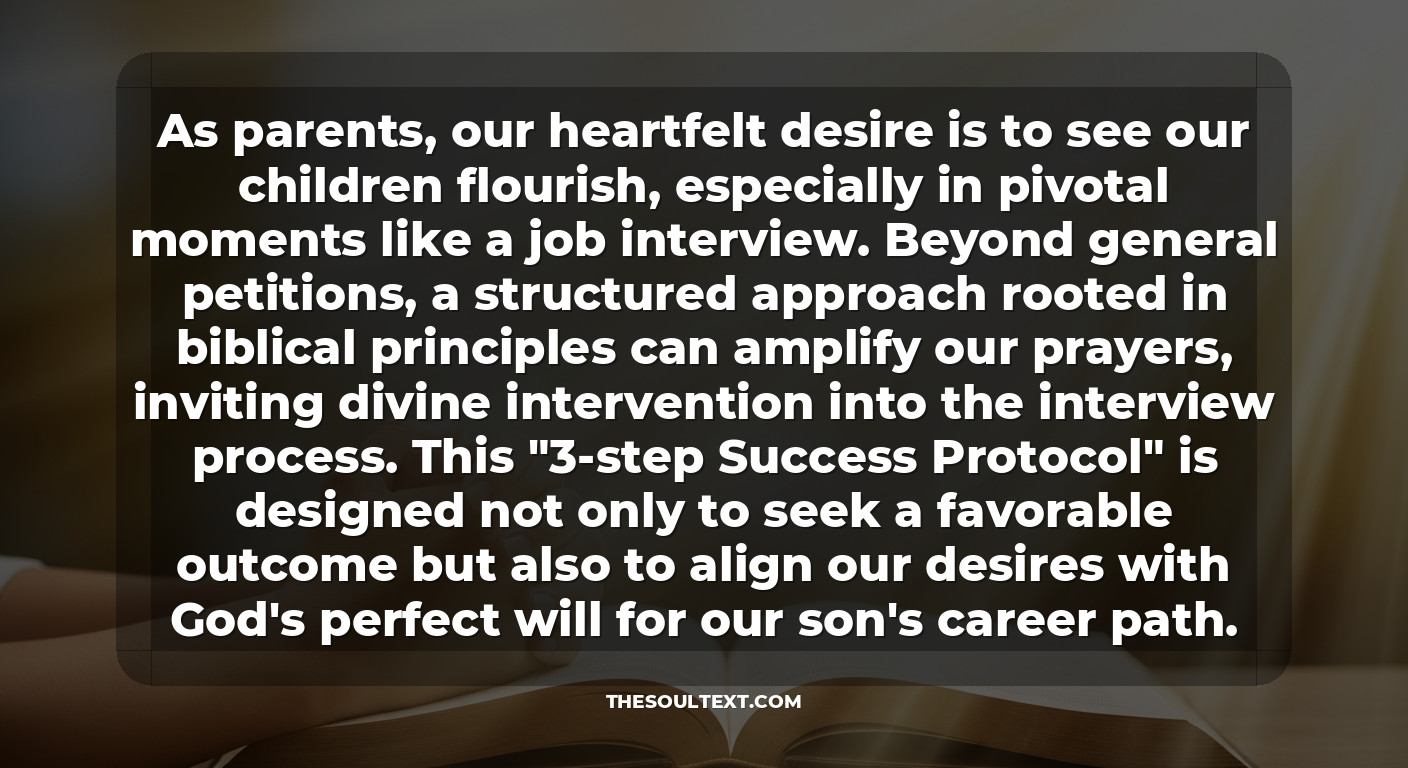 How to Pray for Your Son’s Job Interview: the 3-step Success Protocol