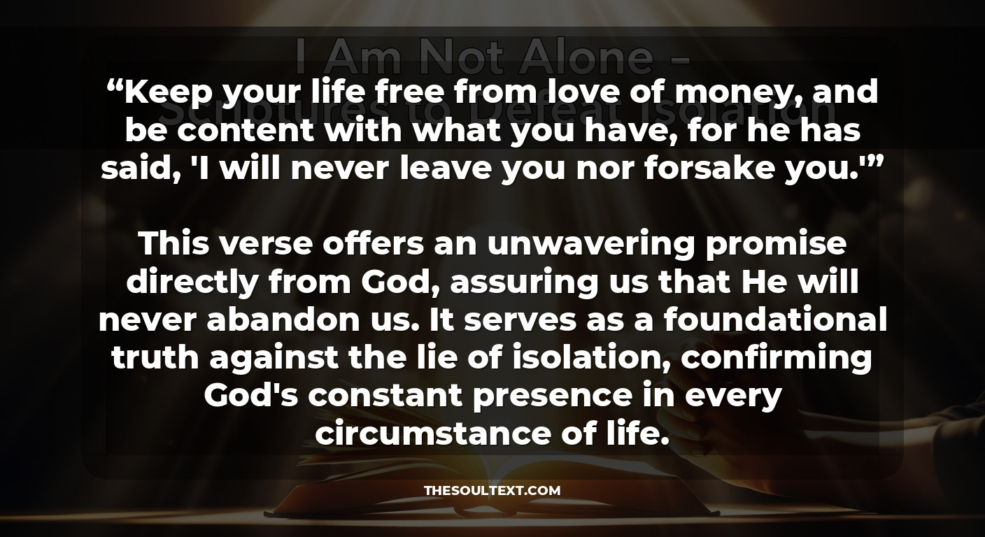I Am Not Alone – Scriptures to Defeat Isolation