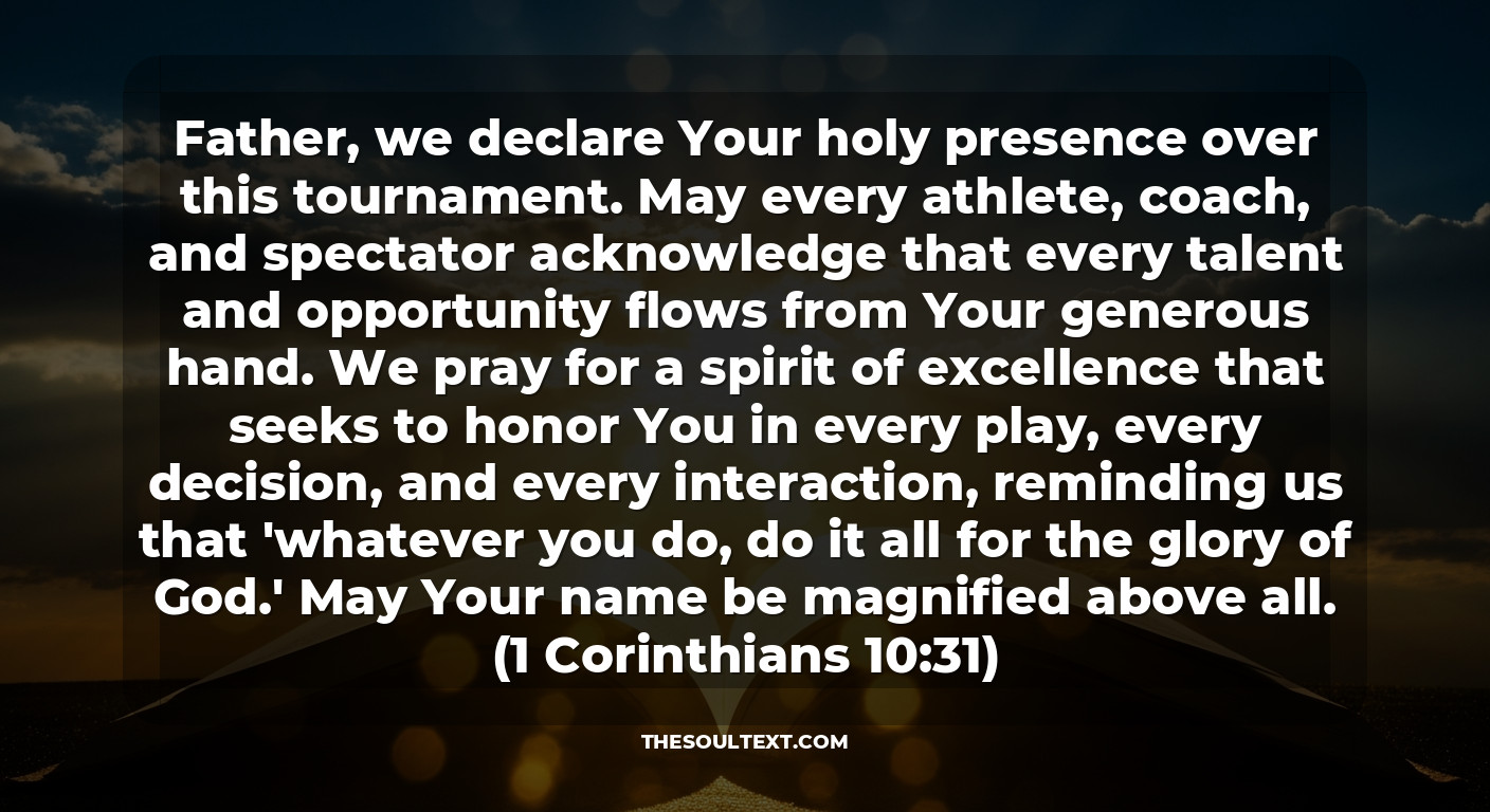 Inspiring Opening Prayer for a Sports Program (general Tournament)