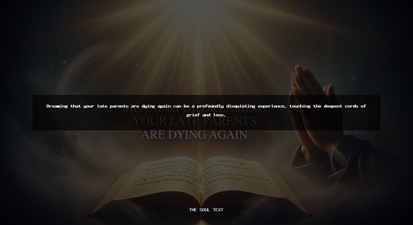 Meaning of Dreaming Your Late Parents Are Dying Again