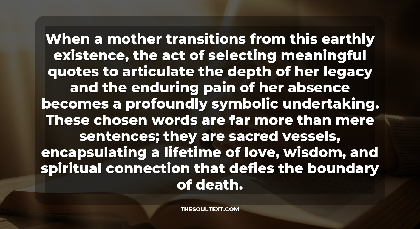 Meaningful Quotes for a Mother Who Has Passed Away (letter Style)