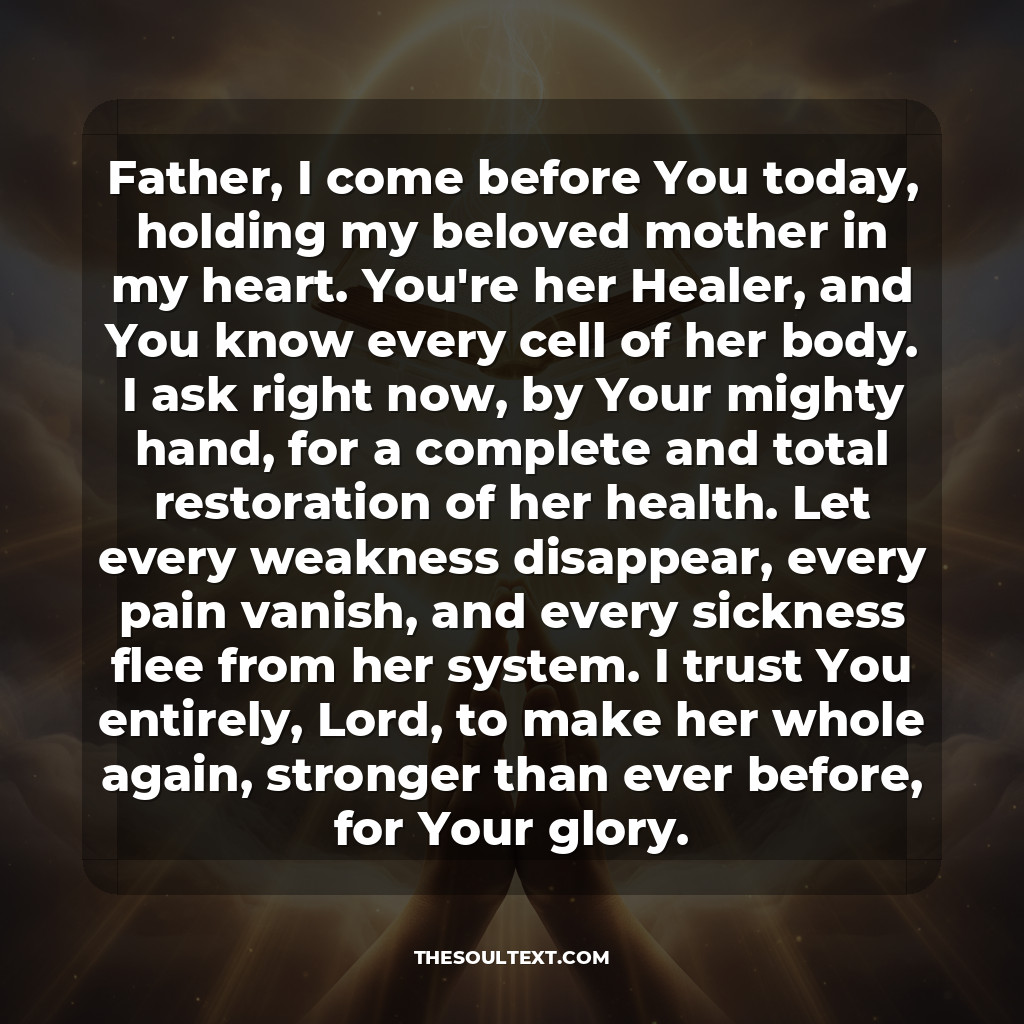 Miracle Healing Prayer for My Mother (the Master Decree)