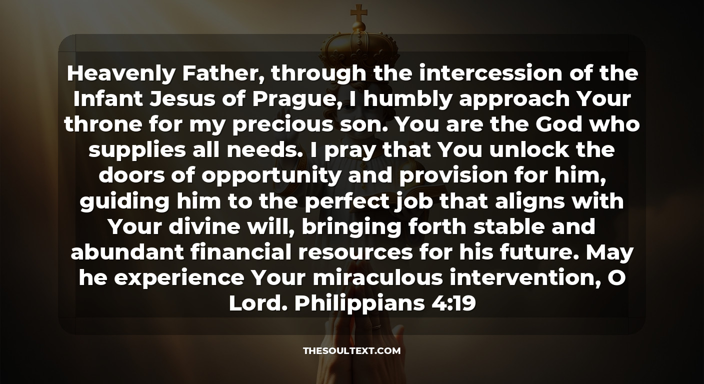 Miracle Prayer to the Infant Jesus of Prague for Urgent Financial Needs