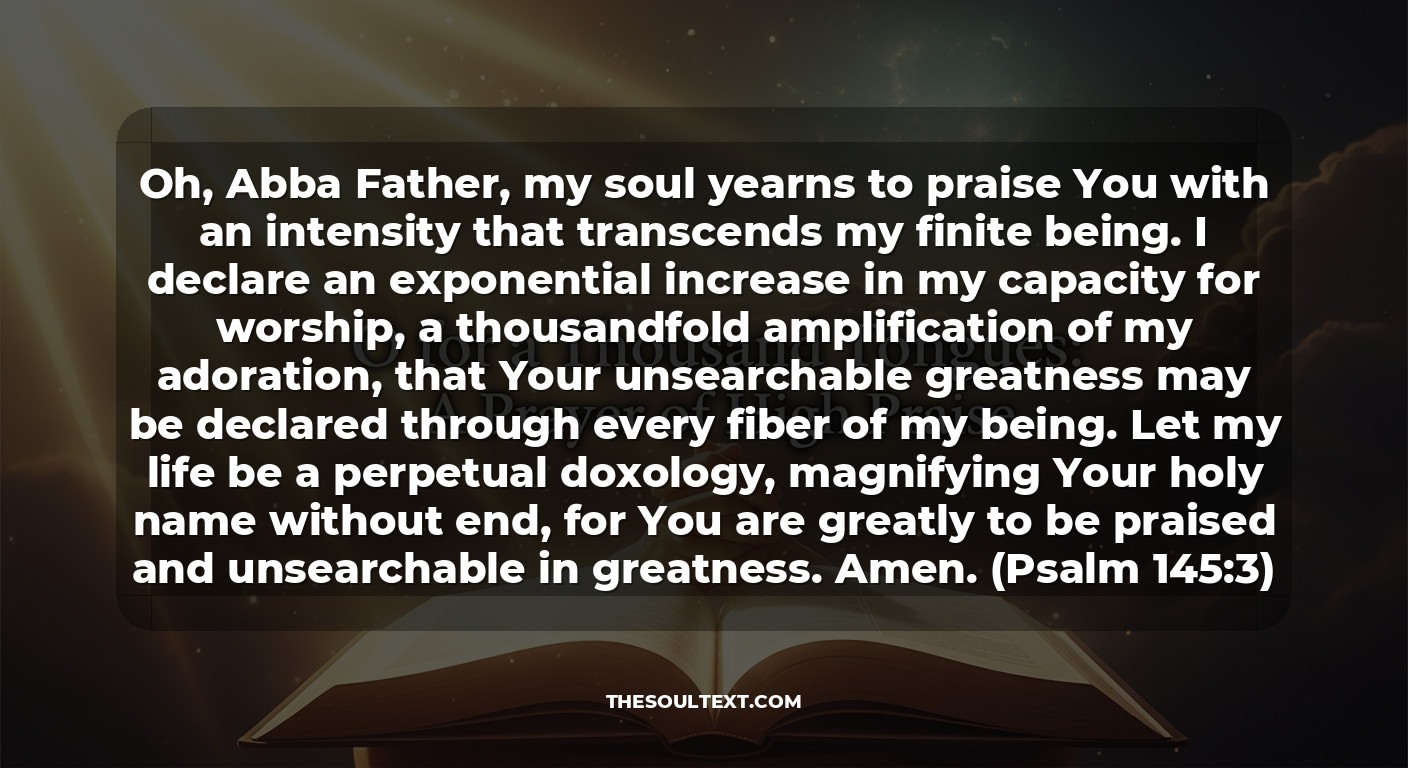 O for a Thousand Tongues: a Prayer of High Praise