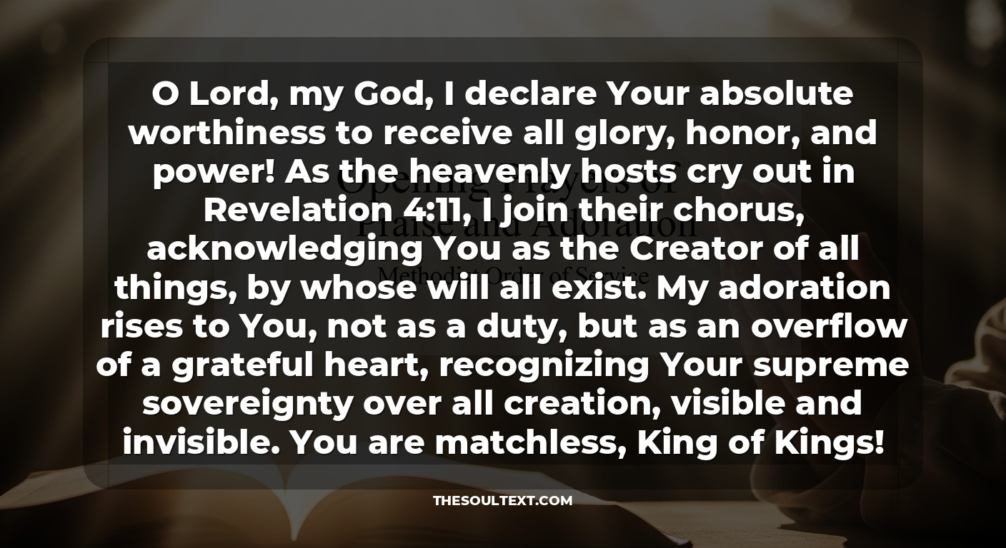 Opening Prayers of Praise and Adoration (methodist Order of Service)