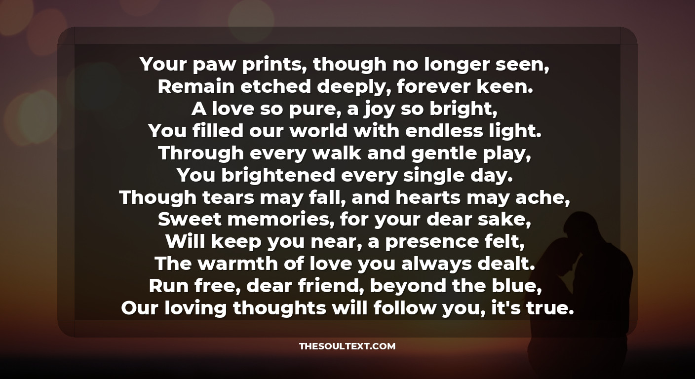 Pet Loss Poems for a Sympathy Card