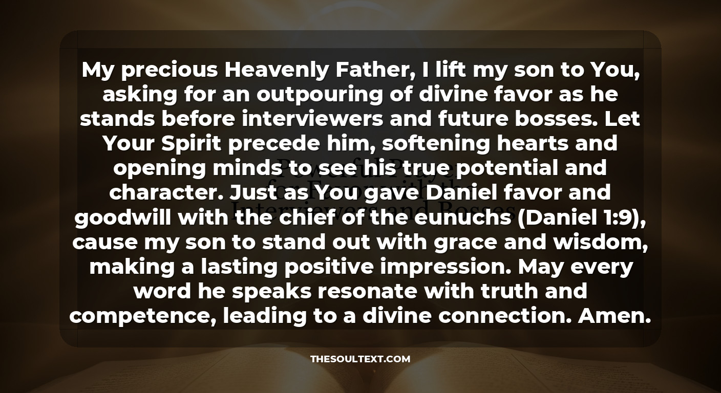 Powerful Prayer for Favor with the Interviewers and Bosses
