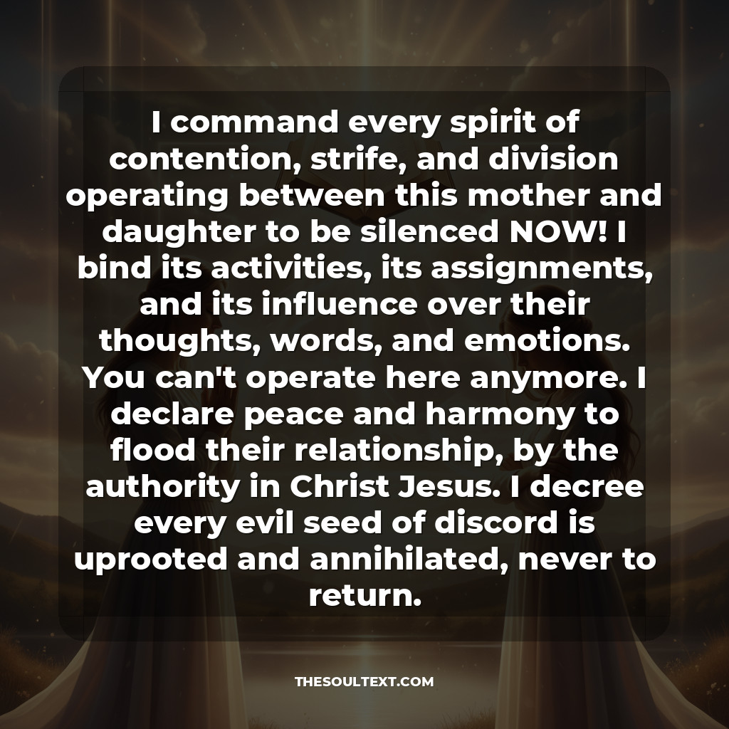 Powerful Prayer for Mother and Daughter Fighting (de-escalation)