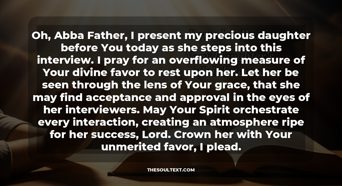 Powerful Prayer for My Daughter Going for an Interview Today