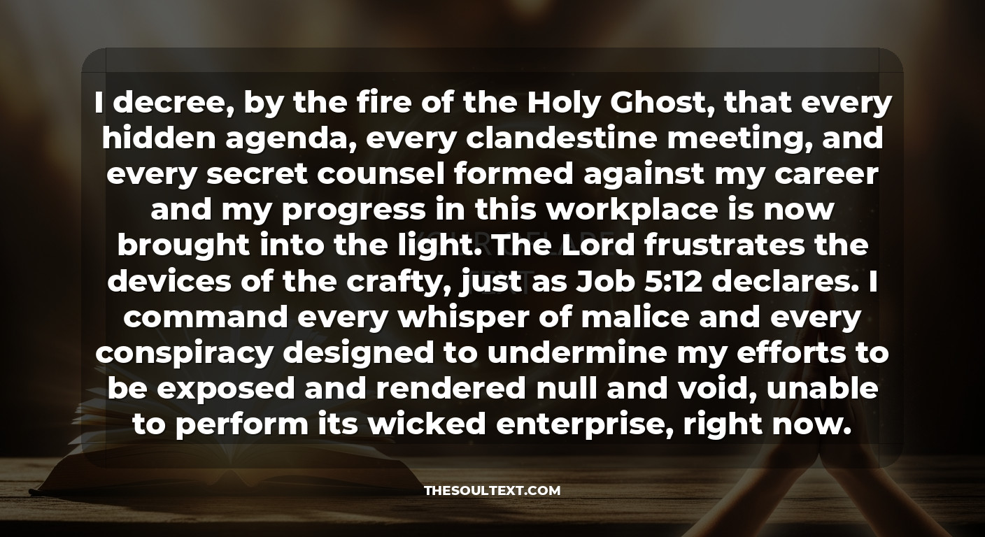 Powerful Prayer Points Against Enemies at Work (the Master List)
