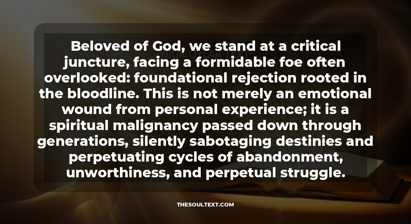 Prayer Against Foundational Rejection (bloodline Cleansing)