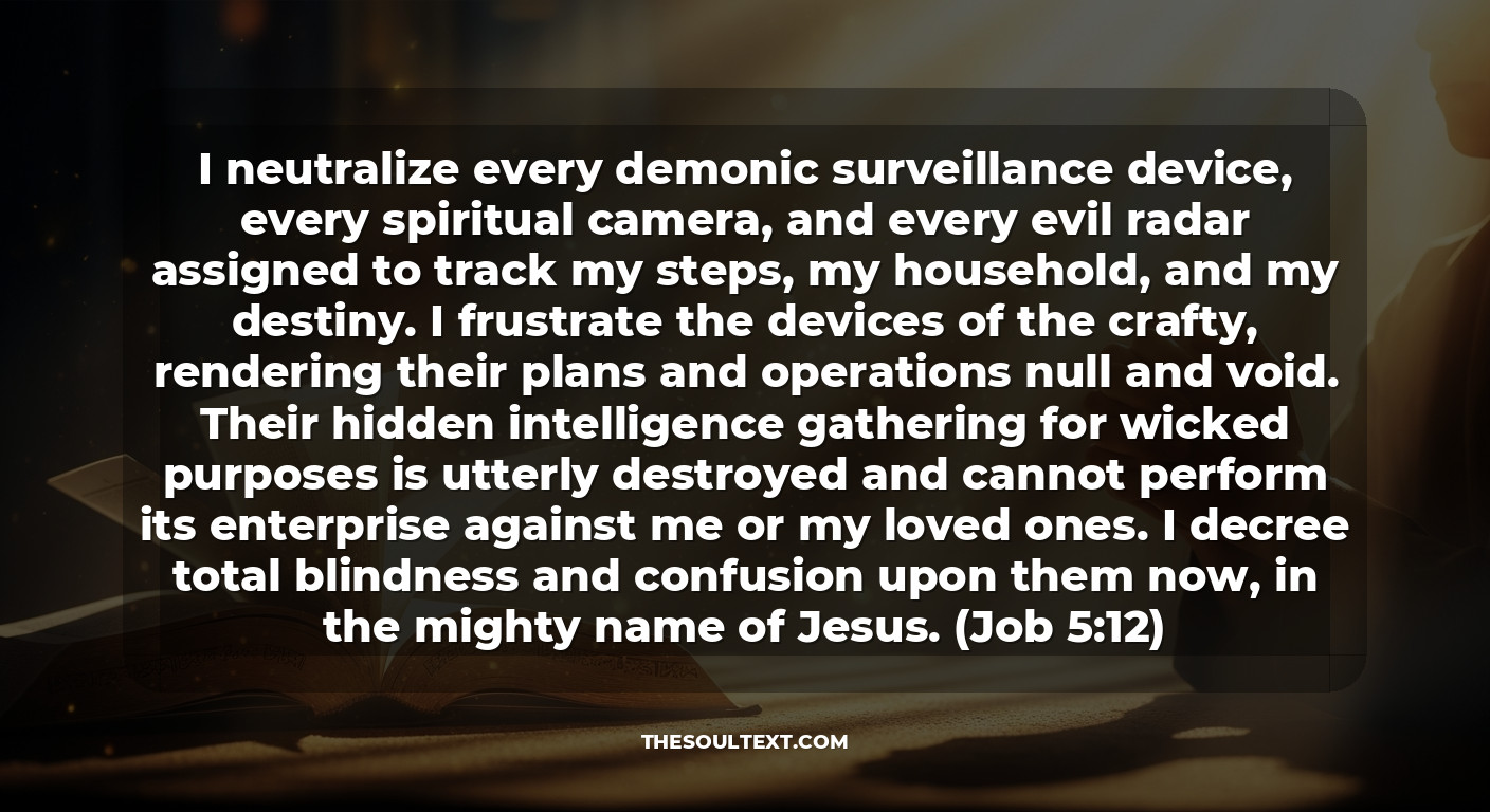 Prayer Against Monitoring Spirits and Evil Observers