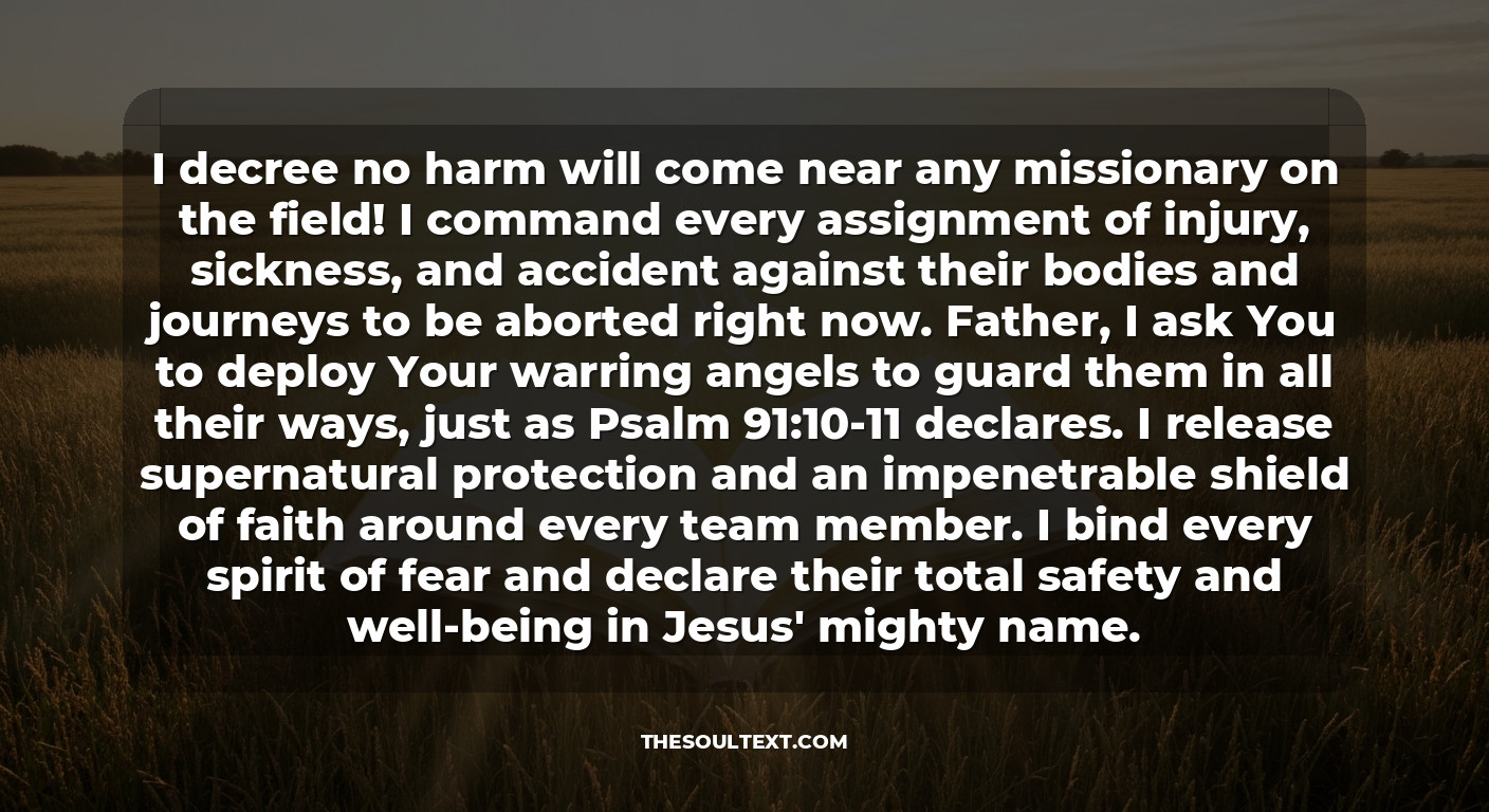 Prayer Against Spiritual Attacks on the Field