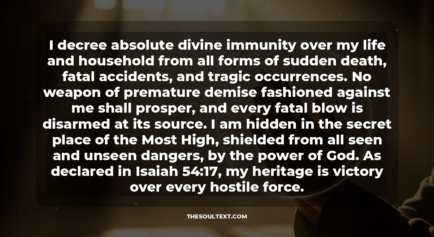 Prayer Against Sudden Death and Tragedy