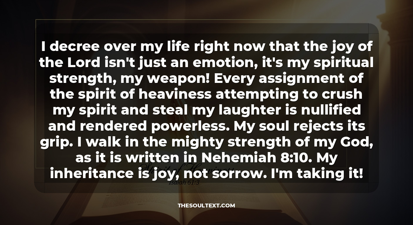 Prayer Against the "spirit of Heaviness" (isaiah 61:3)