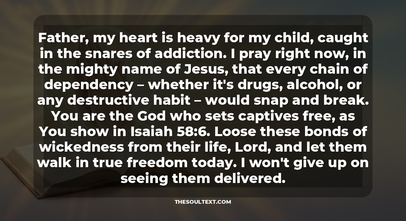 Prayer for Deliverance from Drugs, Alcohol, and Addiction