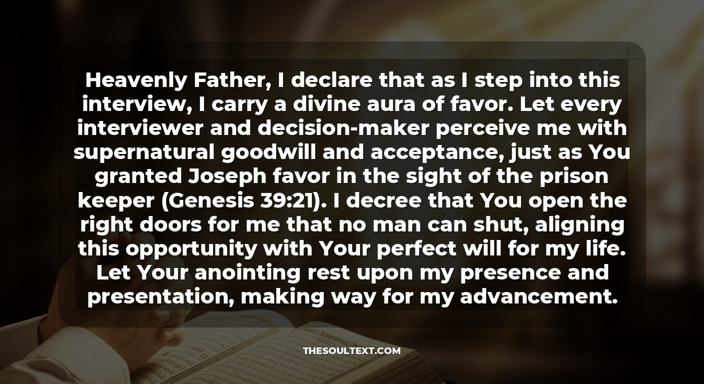 Prayer for Favor and Clarity Before an Important Interview