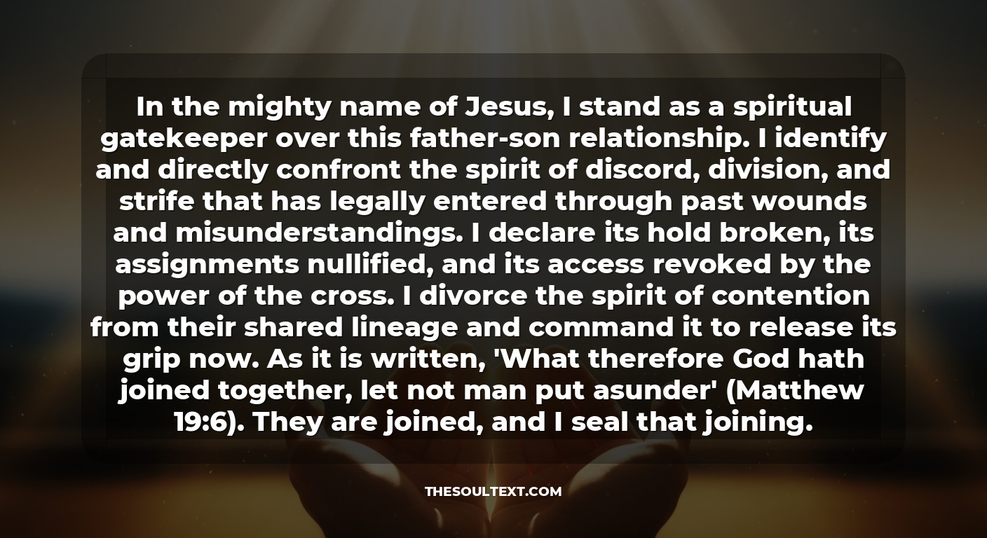 Prayer for Restoring Father-son Relationships After Conflict