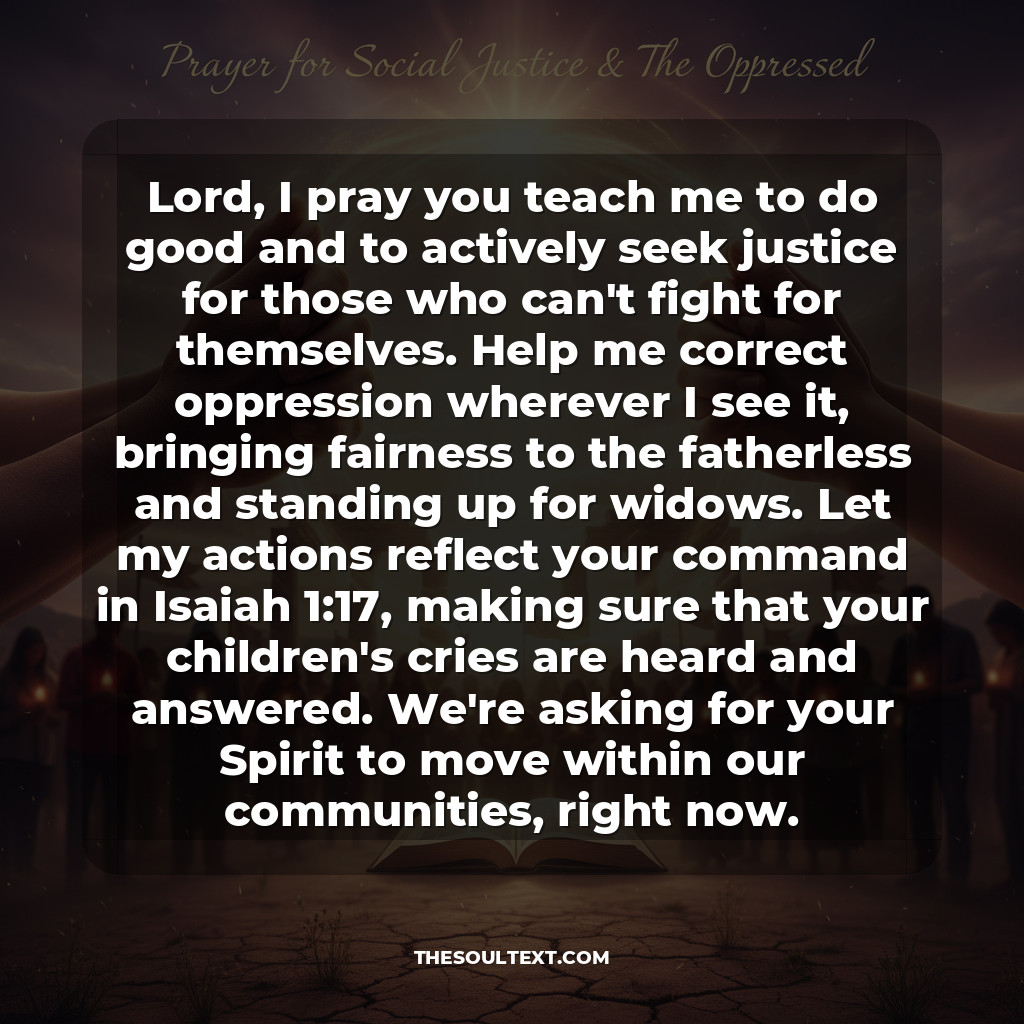 Prayer for Social Justice and the Oppressed