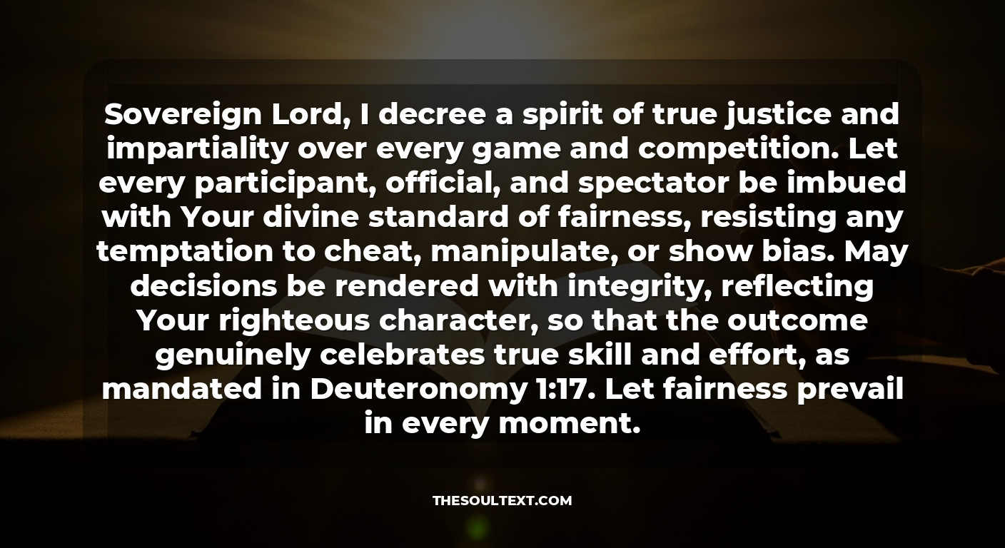 Prayer for Sportsmanship and Fair Play