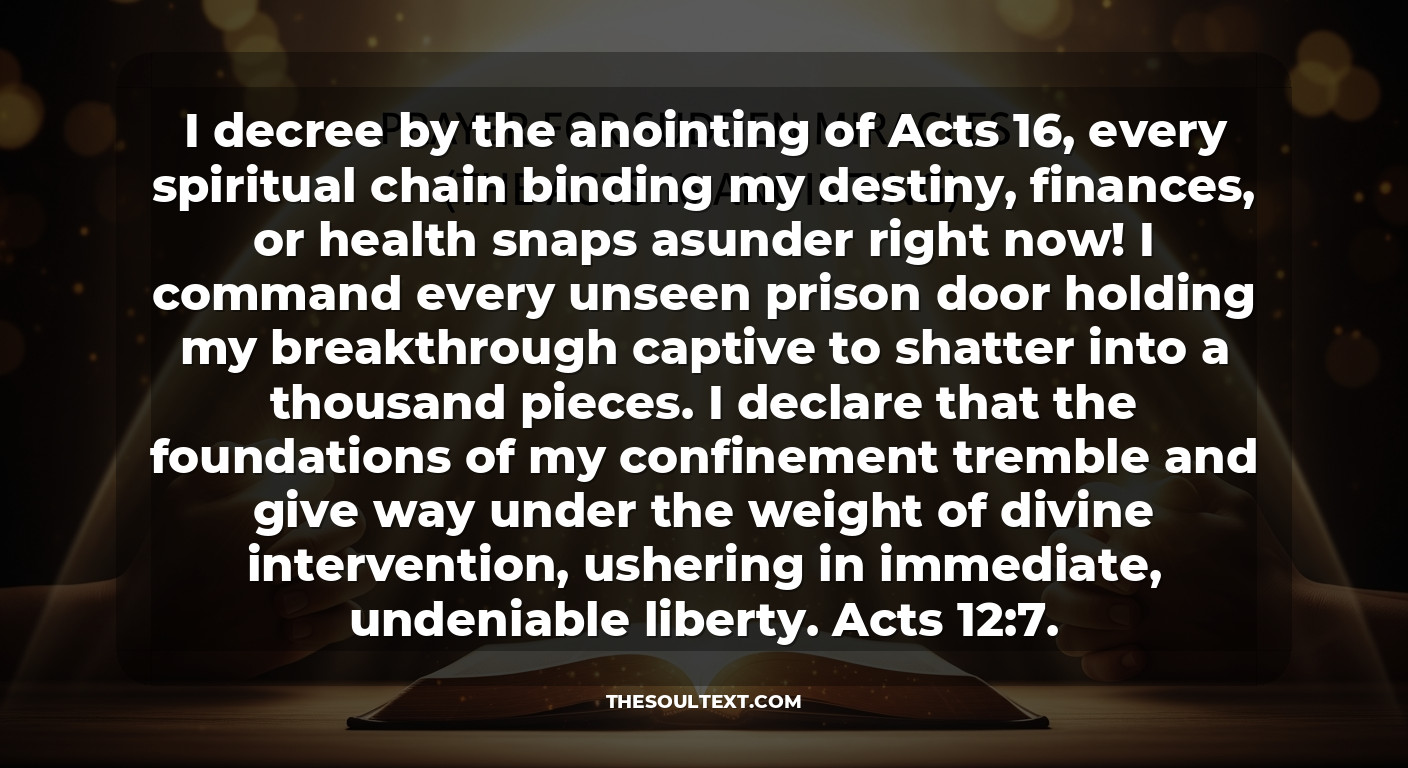 Prayer for Sudden Miracles (the Acts 16 Anointing)