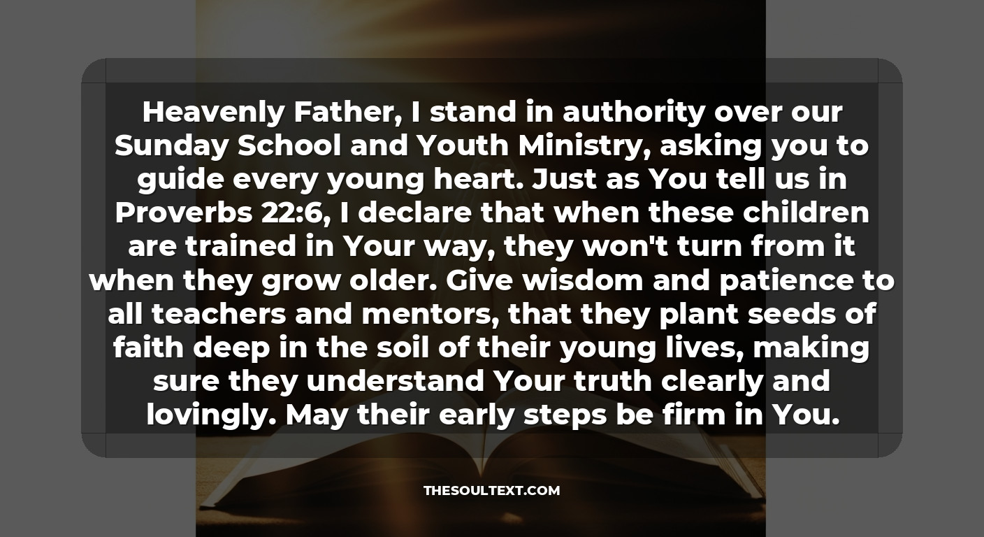 Prayer for the Sunday School and Youth Ministry (next Gen)