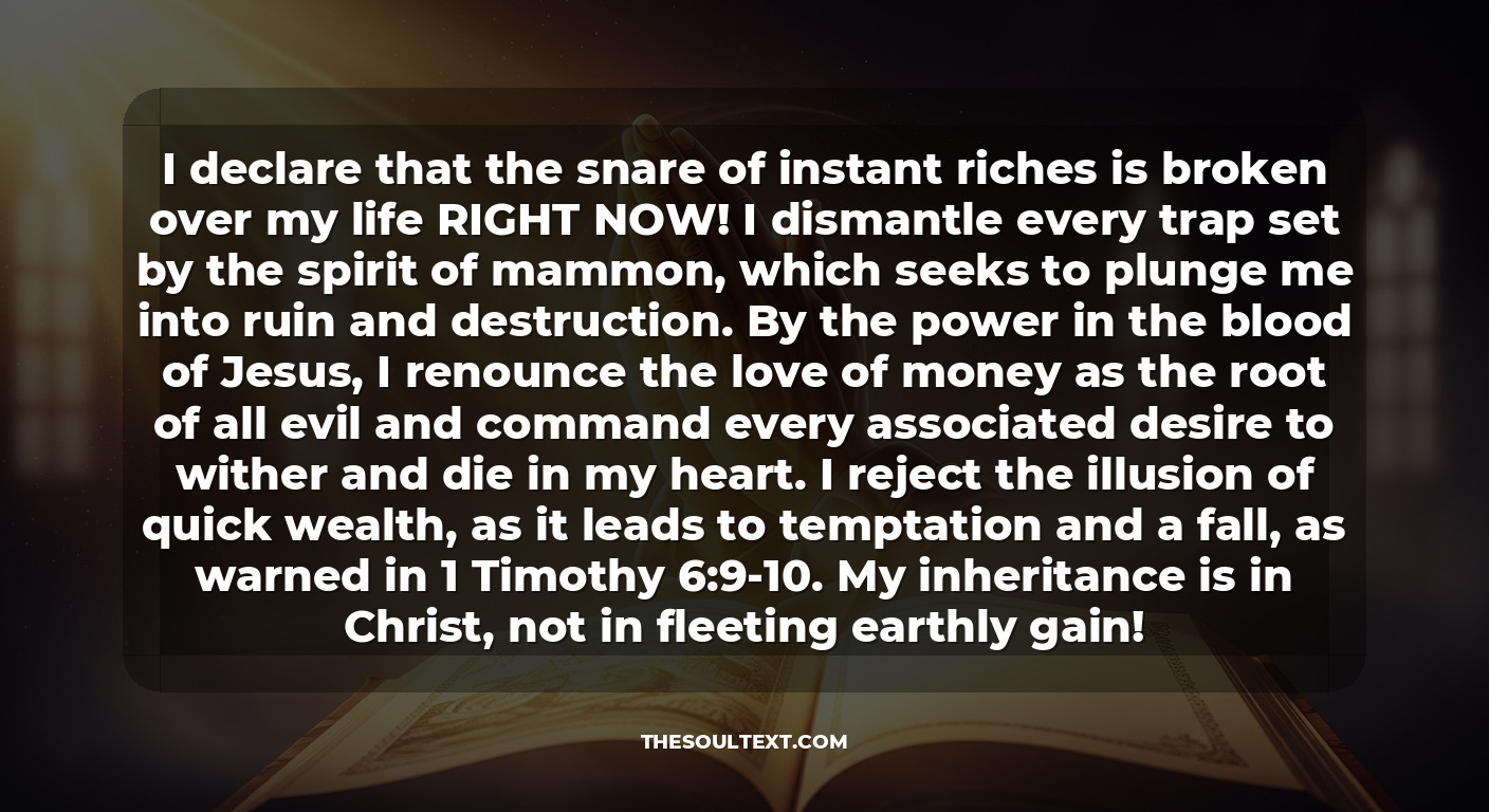 Prayer to Break the Spirit of Greed and Covetousness