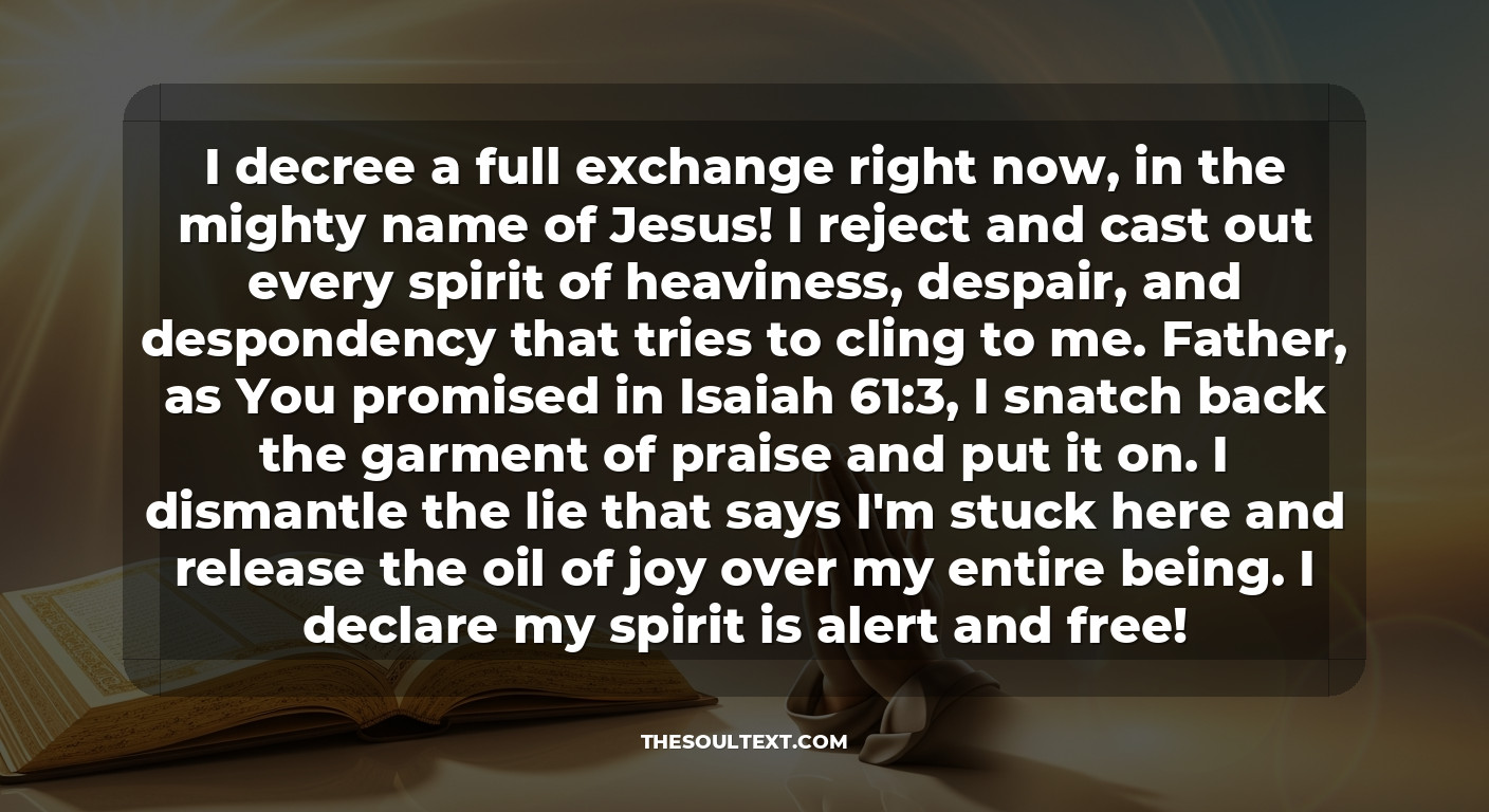 Prayer to Break the Spirit of Sadness and Depression