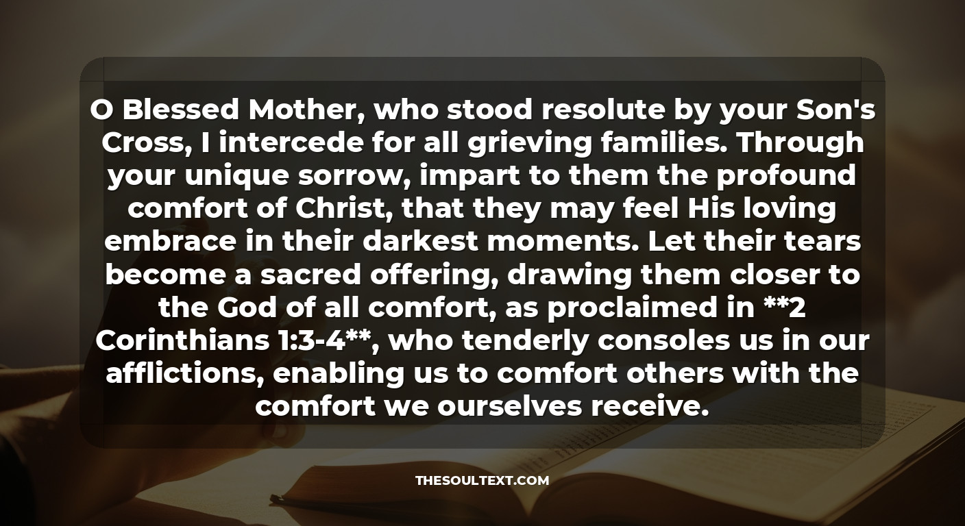 Prayer to Our Lady of Sorrows for Grieving Families