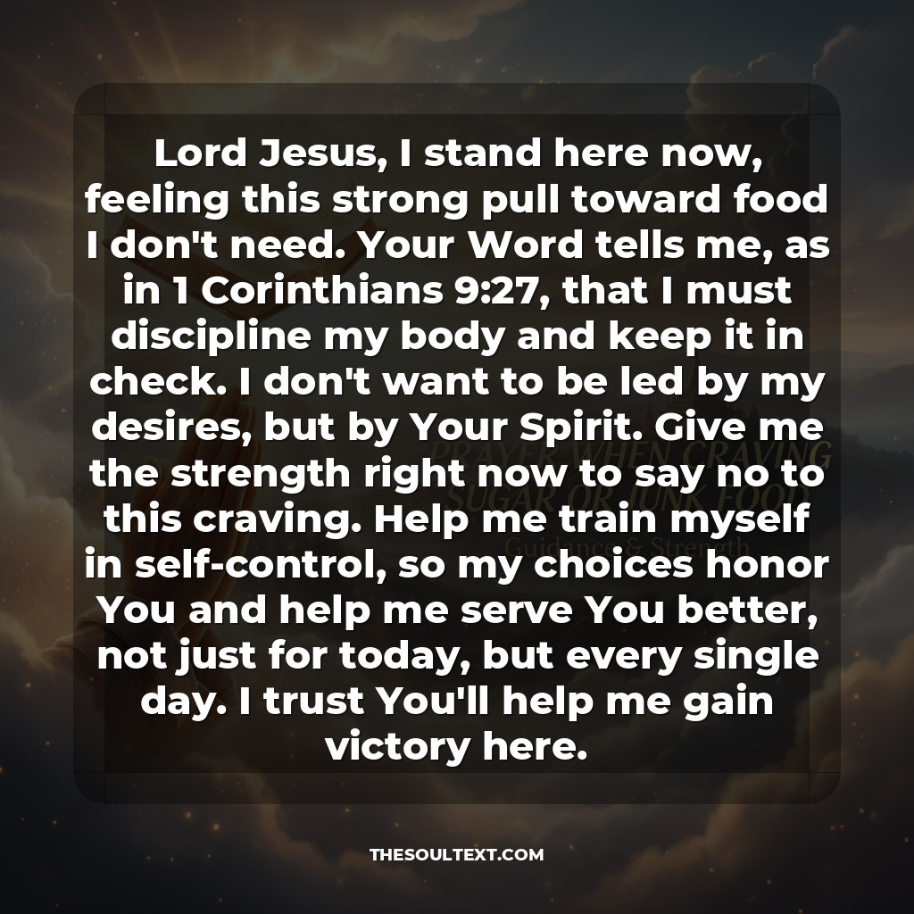 Prayer When Craving Sugar or Junk Food