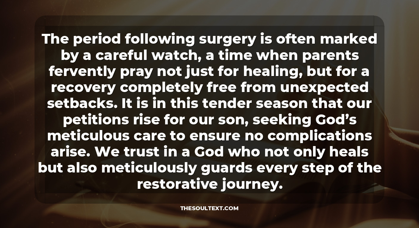 Praying for Your Son's Recovery After Surgery: No Complications
