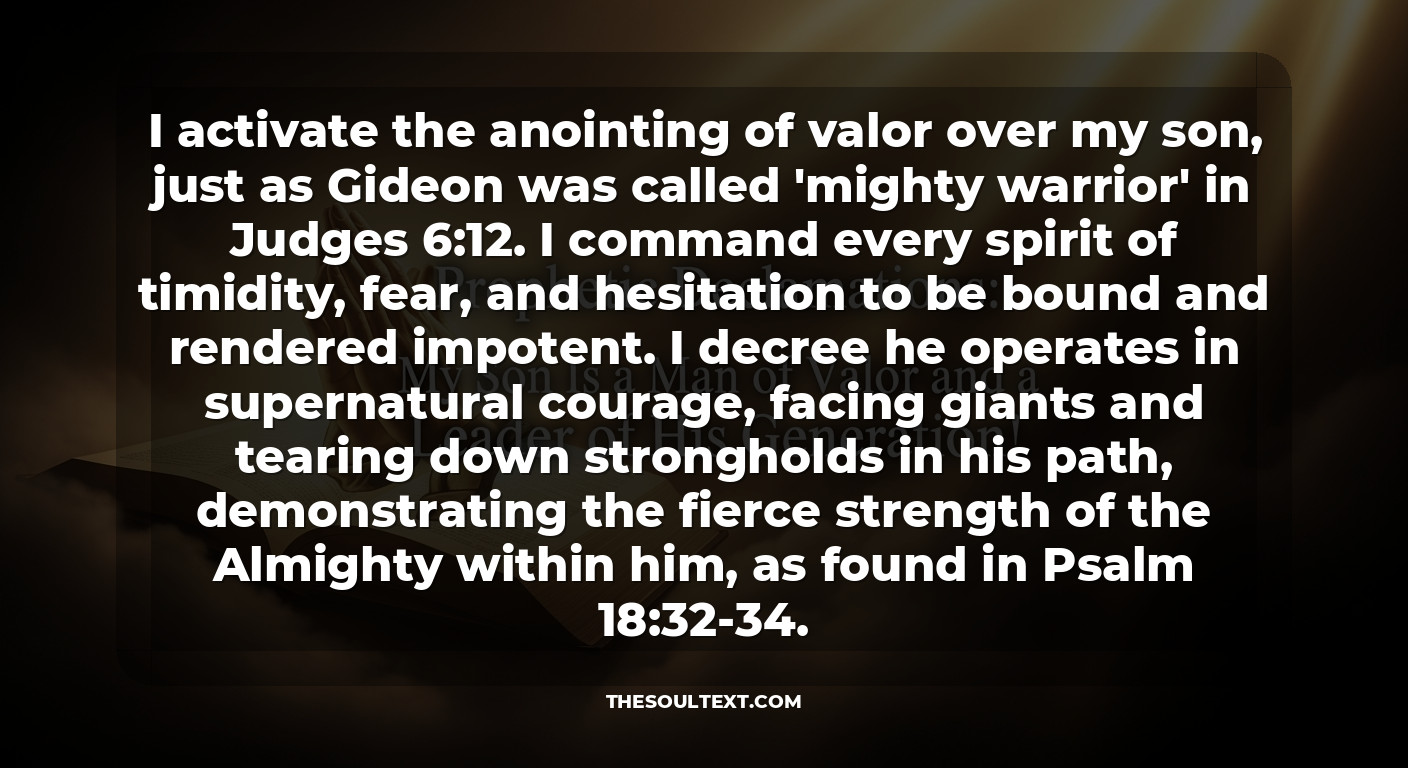 Prophetic Declarations: My Son Is a Man of Valor and a Leader of His Generation!
