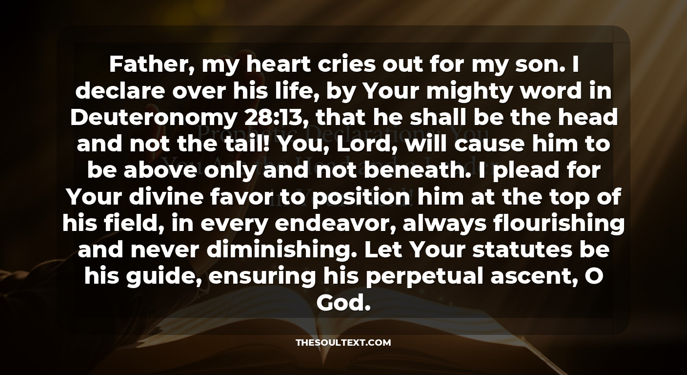 Prophetic Declarations: You Are the Head and a Leader in Your Field!
