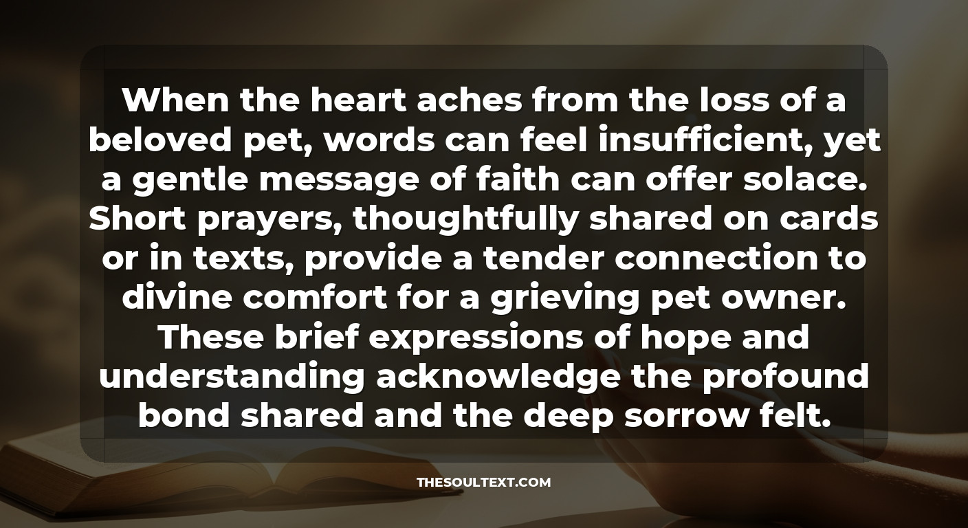 Short Prayer for Grieving Pet Owner (for Cards & Texts)
