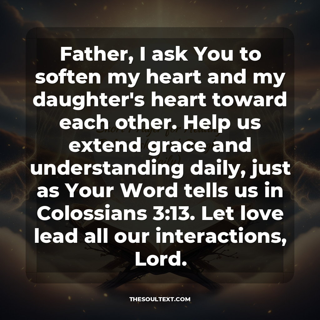 Short Prayer for Healing Relationship with Daughter (daily)