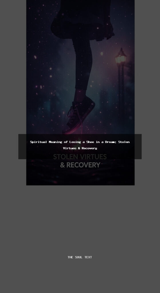 Story: Spiritual Meaning of Losing a Shoe in a Dream: Stolen Virtues & Recovery